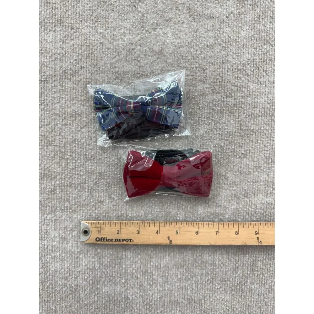 Shein 2 Pack Red Blue Bow Ties Boys One Size
